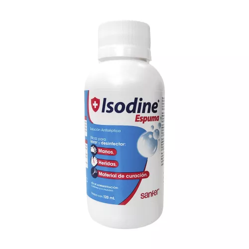 ISODINE ESPUMA CUTÁNEA 10% - 120 ml | Solución de Povidona Yodada | Antiséptico de Amplio Espectro