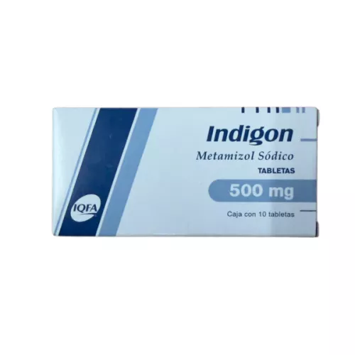 METAMIZOL SODICO INDIGON 500mg 10 Tabletas