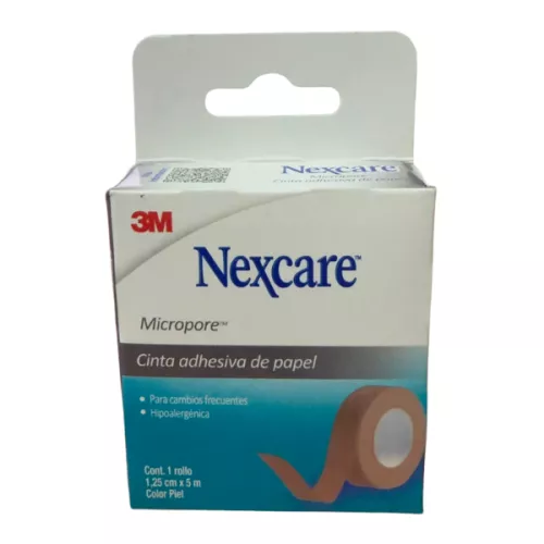 CINTA MICROPORE NEXCARE Color Piel 1.25cm X 5m 1pieza