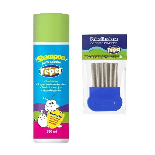 KIT ANTI PIOJOS SURE REPEL 1 SHAMPOO Y 1 PEINE LIENDRERO