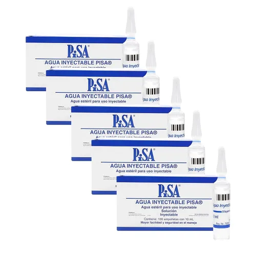 AGUA INYECTABLE PISA CINCO PZS DE 10 ML C/U