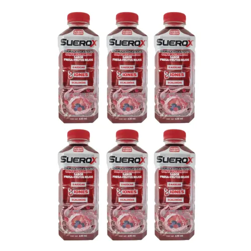 SUEROX FRESA - FRUTOS ROJOS CON 630 ML C/U - 6 Piezas