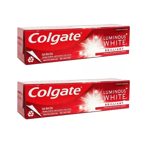 COLGATE LUMINOUS WHITE DOS PZS CON 22 ML C/U - 2 Piezas