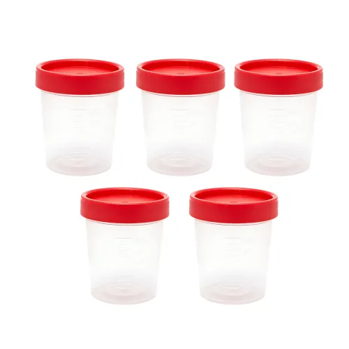 VASO COPRO CON TAPA 5 PZS DE 100 ML C/U - 5 Piezas