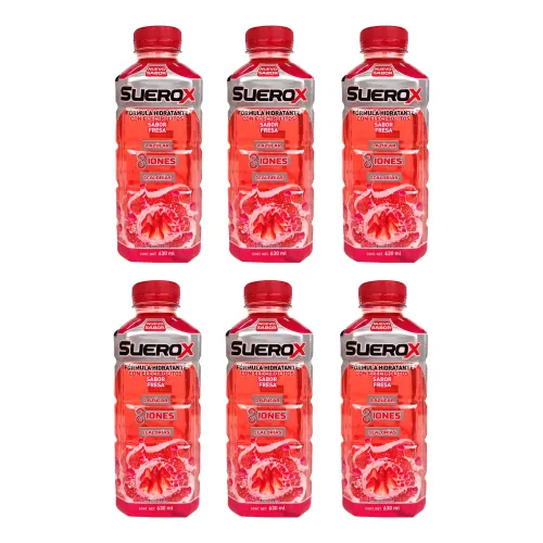 SUEROX 8IONES FRESA SEIS PZS CON 630 ML C/U