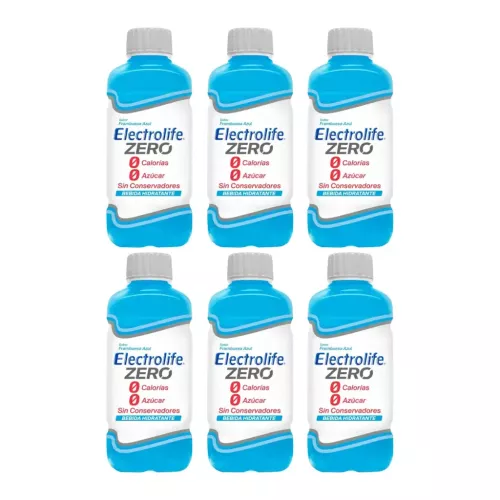 ELECTROLIFE ZERO FRAMBUESA AZUL SEIS PZAS DE 625ML C/U