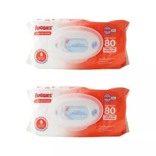 TOALLITAS HUMEDAS HUGGIES CUIDADO HIDRATANTE - 80pzs 2PACK