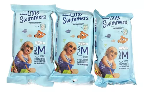 LITTLE SWIMMERS HUGGIES BOLSA CON 3pz PACK 3bolsas