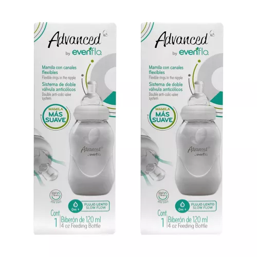 BIBERON EVENFLO ADVANCE 120 ML FLUJO LENTO 2 PACK