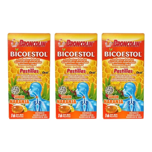 BRONCOLIN BICOESTOL NARANJA TRES PZAS