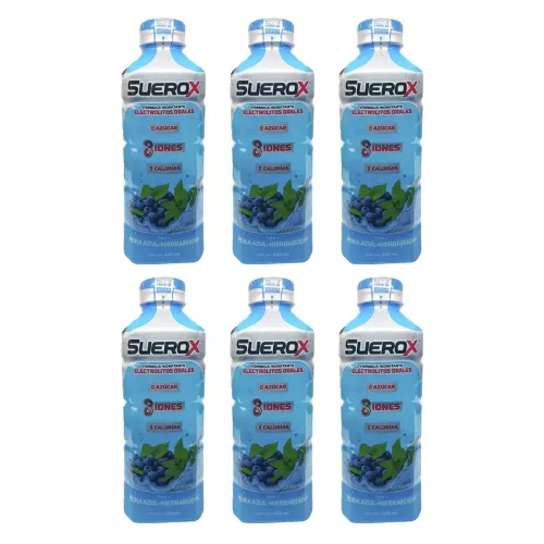 SUEROX MORA AZUL HIERBABUENA SEIS PZS CON 630 ML CU