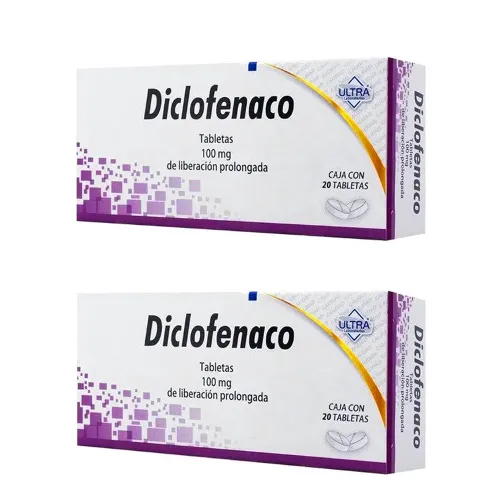 DICLOFENACO 100 MG 2 CAJAS 20 TABS C/U