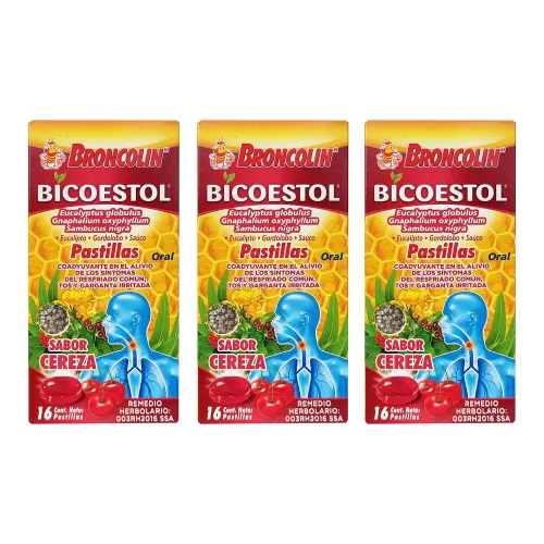 BRONCOLIN BICOESTOL CEREZA TRES PZAS