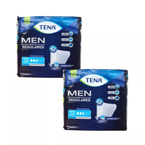 PROTECTORES MASCULINOS TENA UNITALLA 12pz 2 PACK