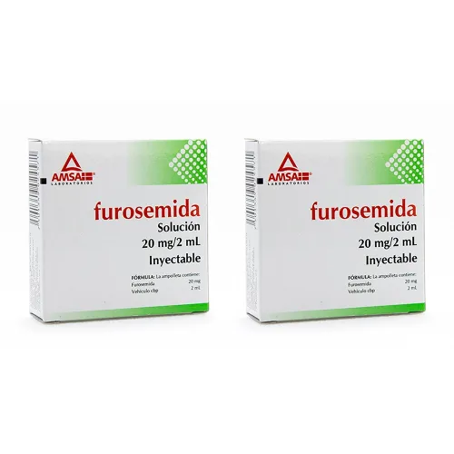 FUROSEMIDA 20 MG DOS CAJAS CON CINCO AMPOLLETAS C/U 20 mg 10 Ampolletas