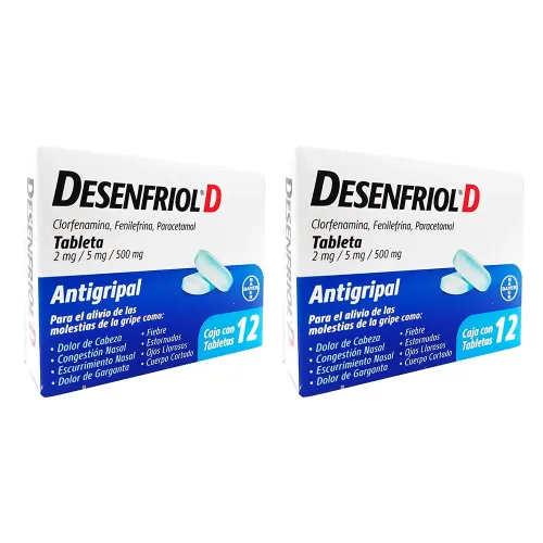 DESENFRIOL-D 2 CAJAS 12 TABS C/U