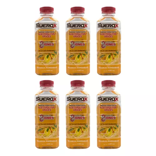 SUEROX NARANJA - MANDARINA SEIS PZS CON 630 ML C/U