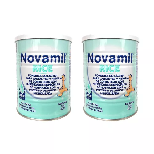 NOVAMIL RICE NO LACTEA DE 0 A 36 MESES DOS LATAS DE 400 G C/U
