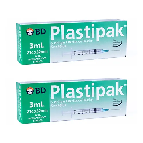 JERINGA PASLTIPAK 3 ML 2 CAJAS 5 PZS C/U