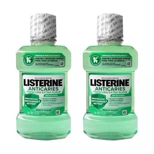 ENJUAGUE LISTERINE  ANTICARIES 250mL PACK 2pz