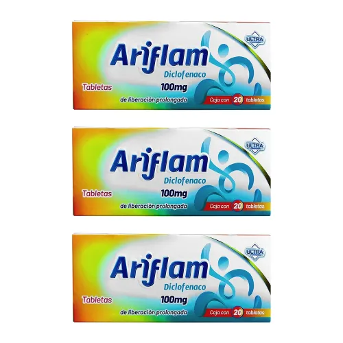 ARIFLAM 100 MG TRES CAJAS CON 20 GRAG C/U