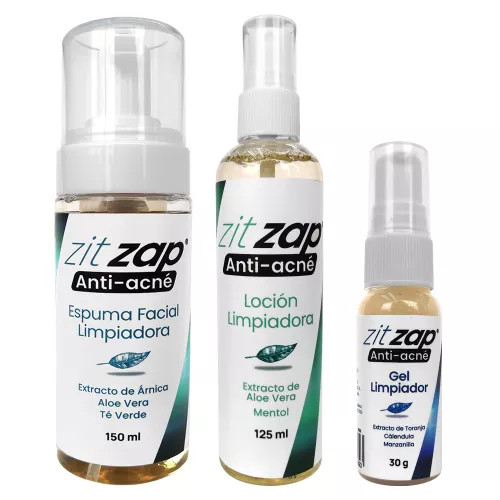 KIT ANTI ACNÉ ZITZAP ESPUMA, LOCIÓN Y GEL