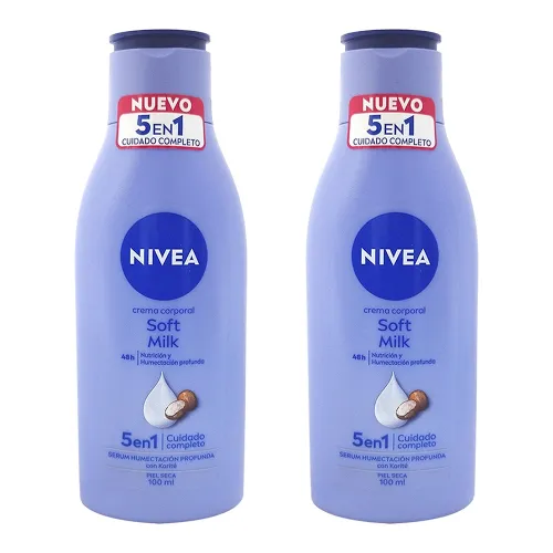 CREMA CORPORAL NIVEA SOFT MILK DOS PZS DE 100 ML C/U