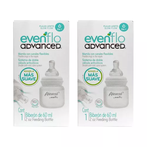 BIBERON EVENFLO ADVANCE 60 ML FLUJO LENTO 2 PACK