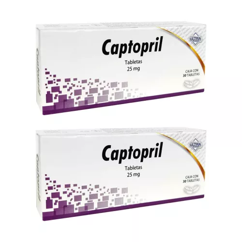 CAPTOPRIL 25 MG 2 CAJAS 30 TABS C/U