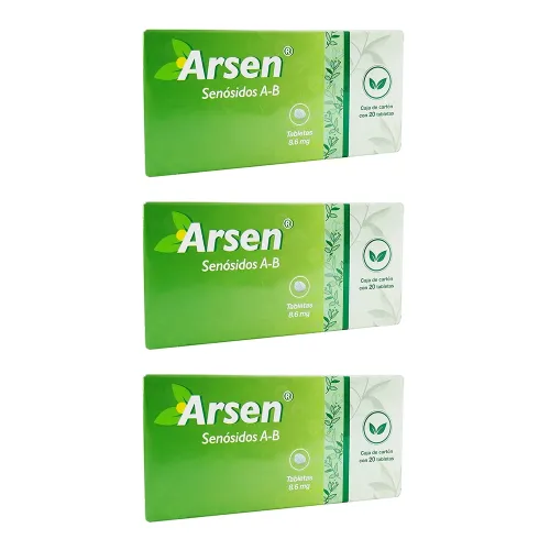 ARSEN 8.6 MG 3 CAJAS 20 TABS C/U