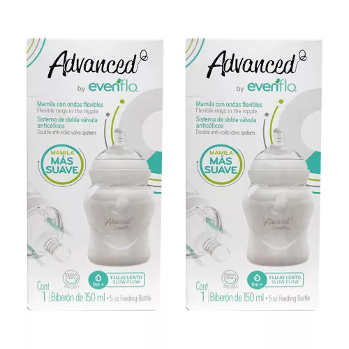 BIBERON EVENFLO ADVANCE 150 ML FUJO LENTO 2 PACK
