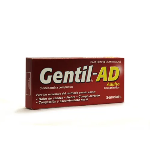 GENTIL AD 500/25/5/4 mg 10 Comprimido(s)