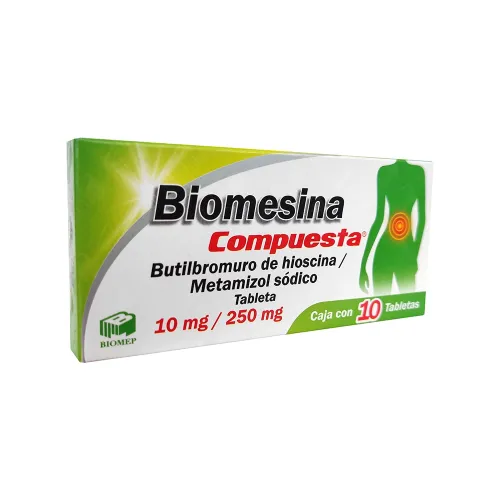 BIOMESINA COMPUESTA 10/250 mg 10 Grageas
