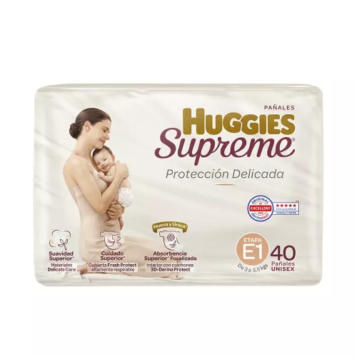 HUGGIES SUPREME PAÑAL UNISEX E1 40pz