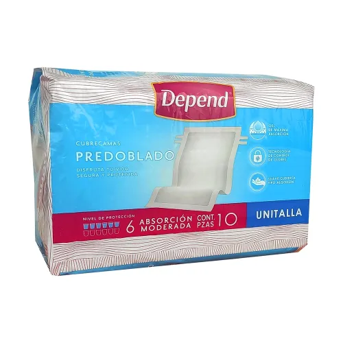 PROTECTOR DEPEND PREDOBLADO UNITALLA 10 PIEZAS 