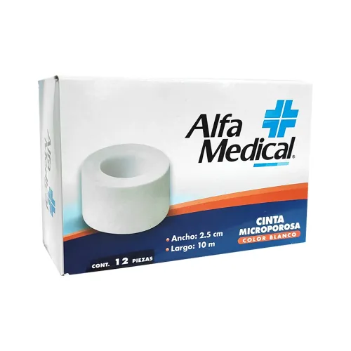 CINTA MICROPOROSA CAJA C/12 PZAS COLOR BLANCO