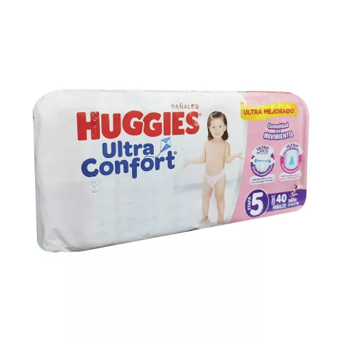 HUGGIES ULTRA CONFORT NIÑA E5 C/40 PAÑALES