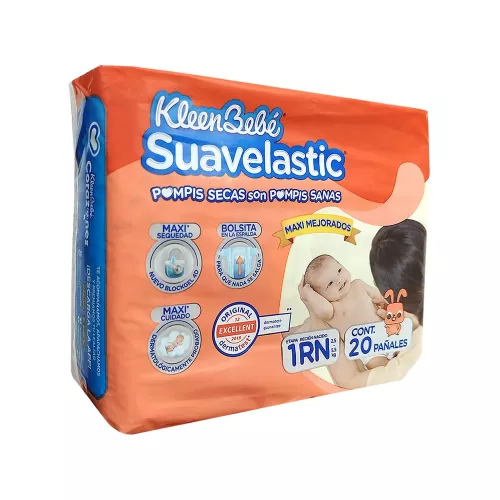 PAÑALES KLEENBEBE SUAVELASTIC E1 RN 20 Pzs