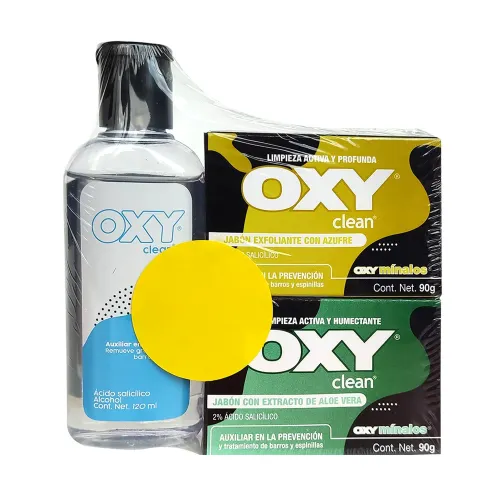KIT OXY LOCION + JABON AZUFRE + JABON ALOE VERA